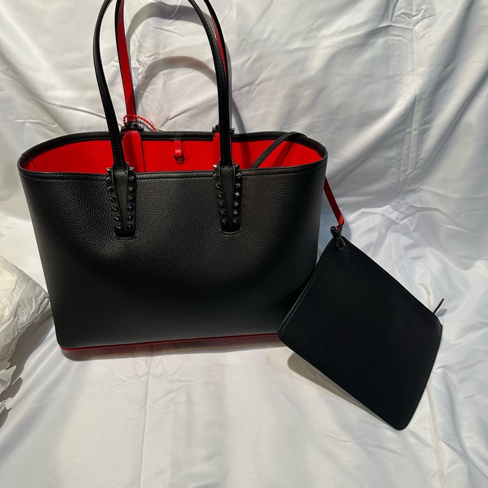 Christian Louboutin Black and Red Tote Bag